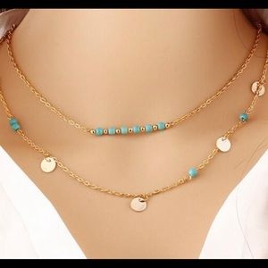 Gold Boho Beaded Necklace